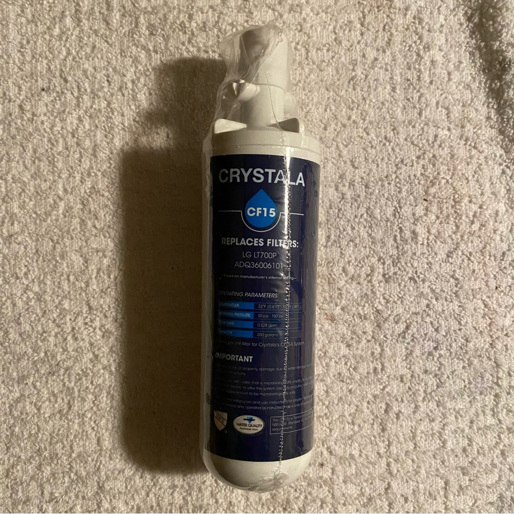 Crystala CF15 Water Filter Replaces LG LT700P ADQ36006101 for CF15-S System